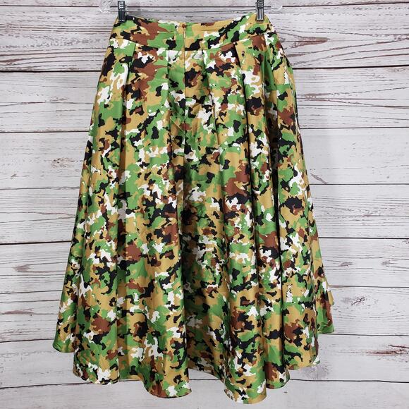 Rose Collection New Flawed Camouflage Hi- Low Hem Midi Maxi Skirt Size 1XL - Picture 11 of 11